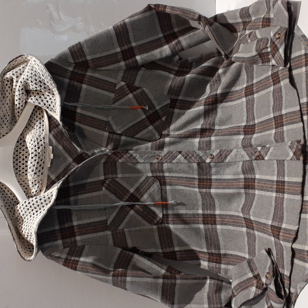 COPY - Flannel Shacket Button down Hoodie L New Without Tags